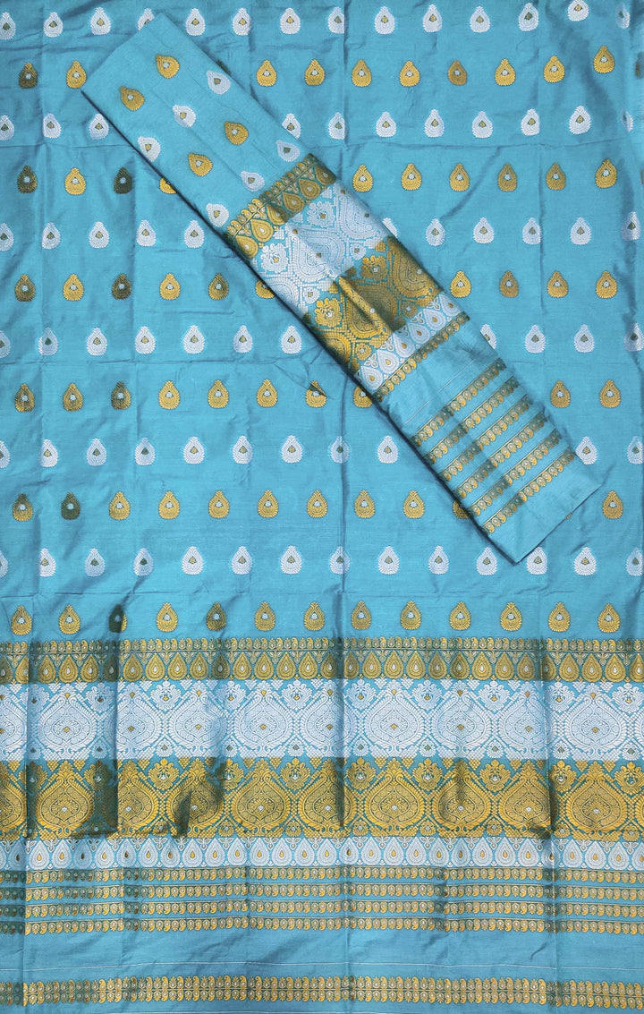 Gold-Silver Jari Super Cotton* Mekhela Sador