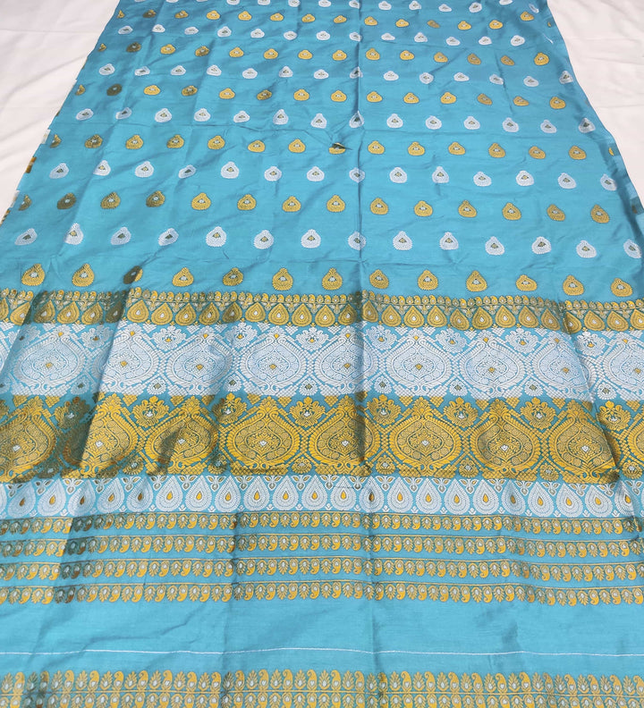 Gold-Silver Jari Super Cotton* Mekhela Sador