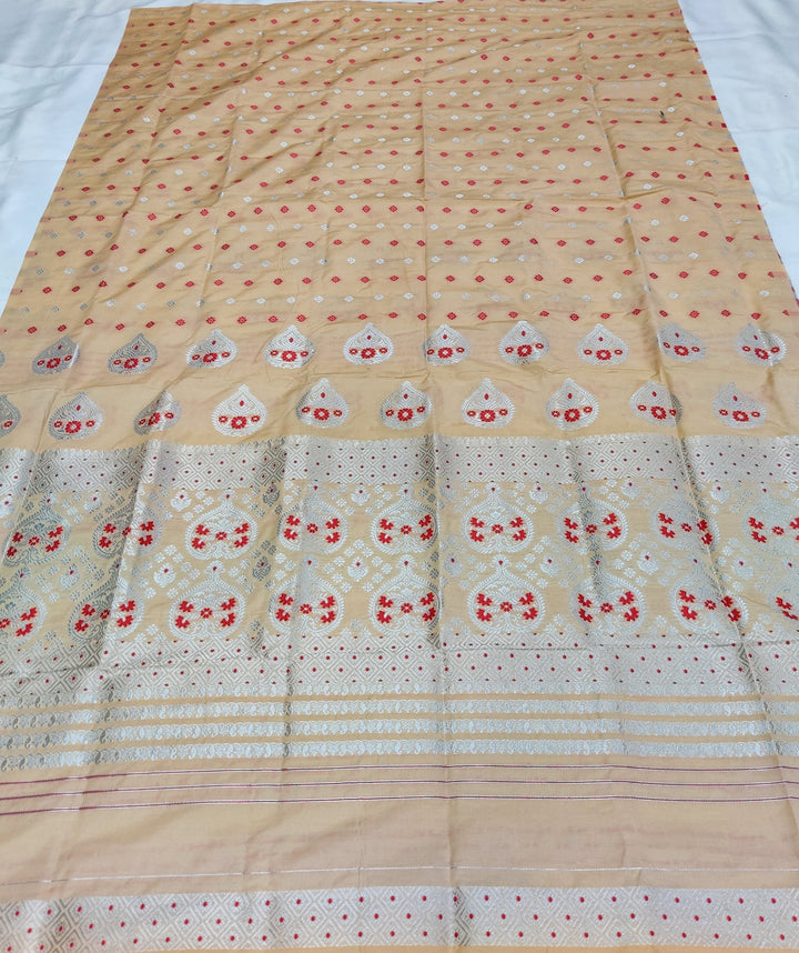 Silver Jari Super Cotton* Mekhela Sador