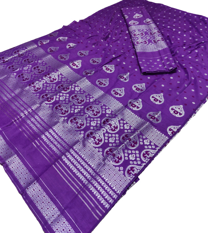 Silver Jari Super Cotton* Mekhela Sador