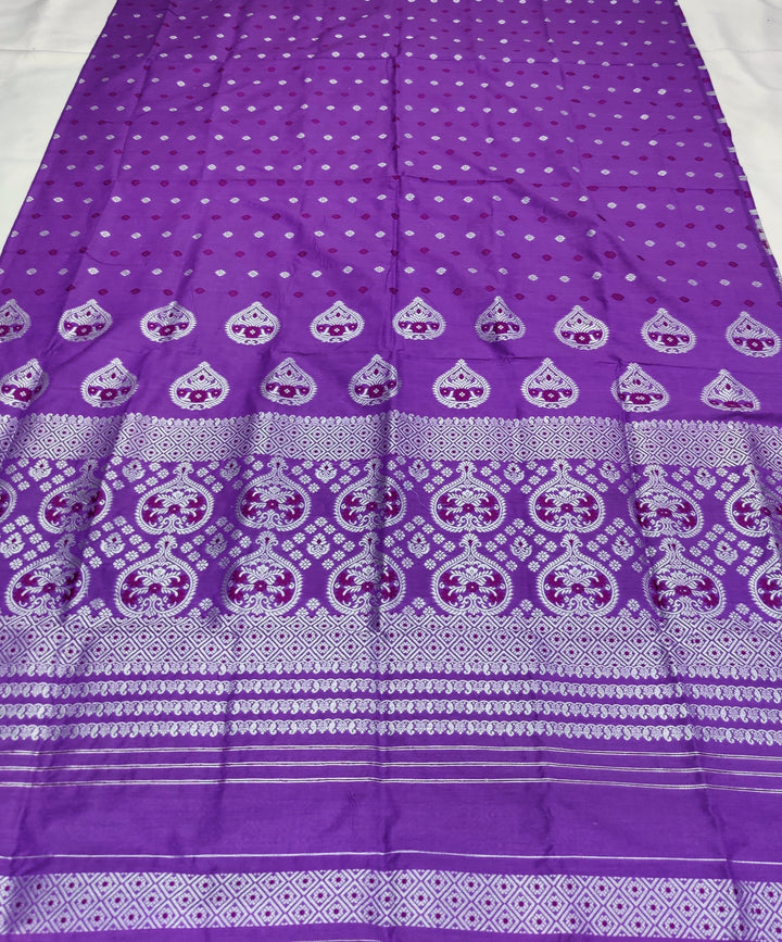 Silver Jari Super Cotton* Mekhela Sador