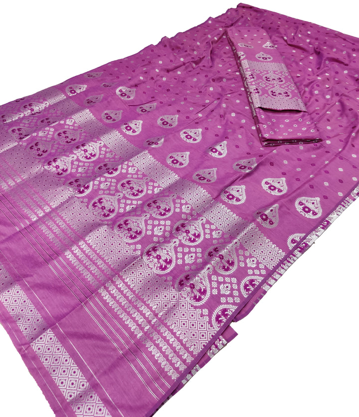 Silver Jari Super Cotton* Mekhela Sador