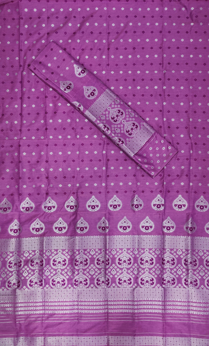 Silver Jari Super Cotton* Mekhela Sador