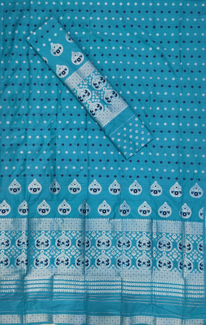 Silver Jari Super Cotton* Mekhela Sador