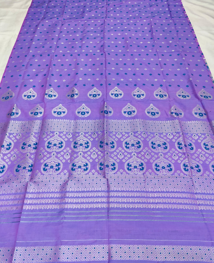 Silver Jari Super Cotton* Mekhela Sador