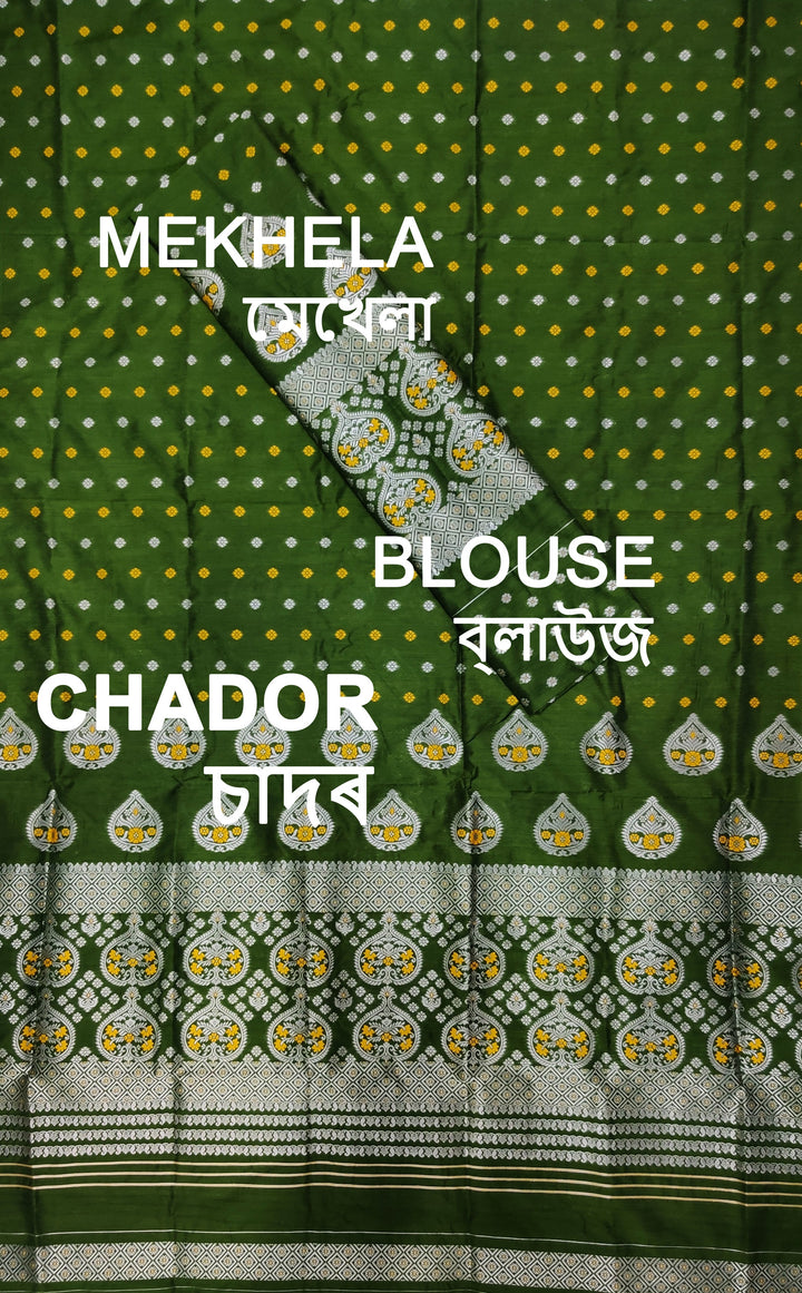 Silver Jari Super Cotton* Mekhela Sador