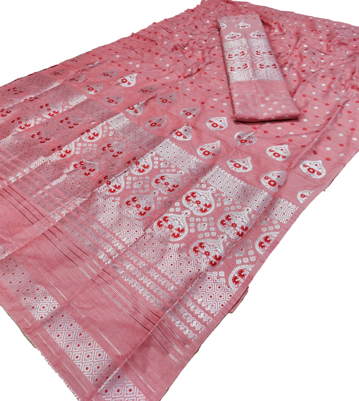 Silver Jari Super Cotton* Mekhela Sador