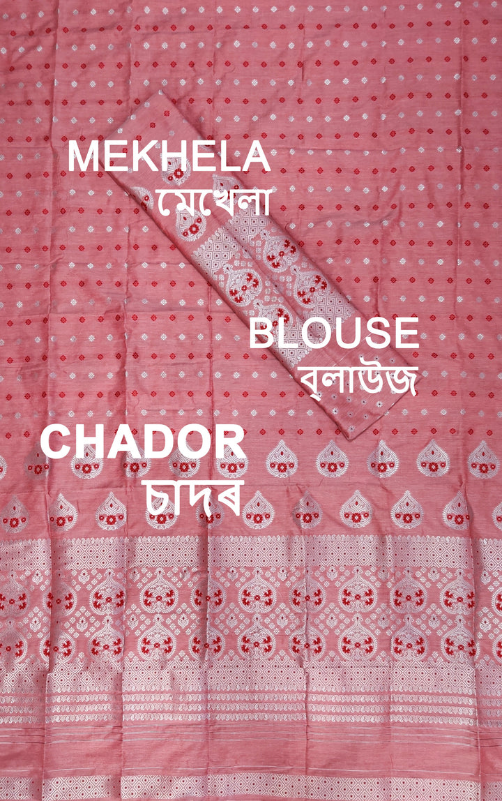 Silver Jari Super Cotton* Mekhela Sador