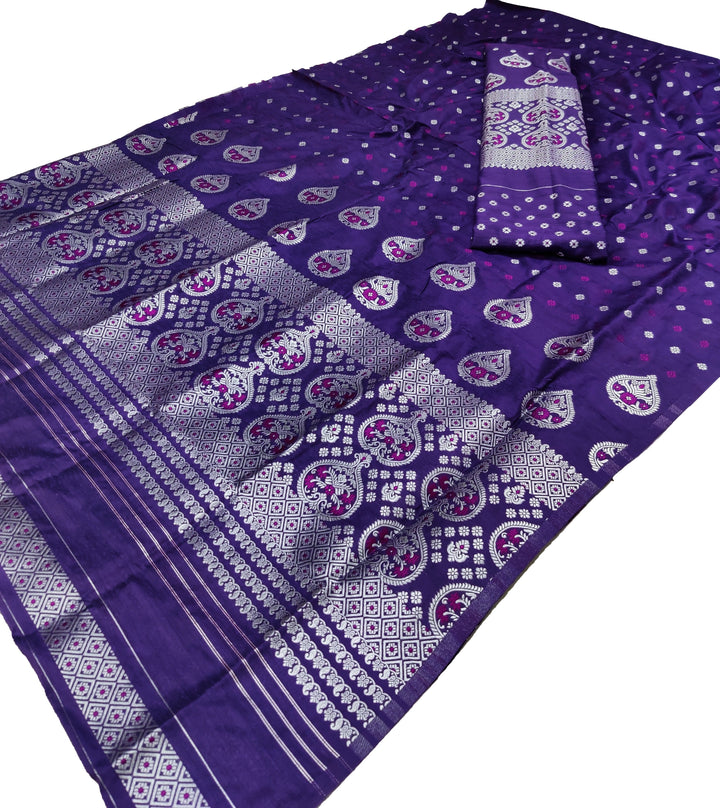 Silver Jari Super Cotton* Mekhela Sador