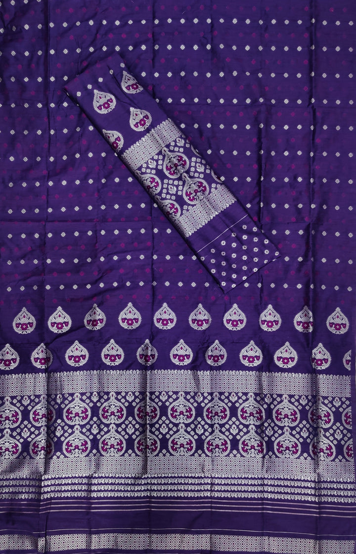 Silver Jari Super Cotton* Mekhela Sador