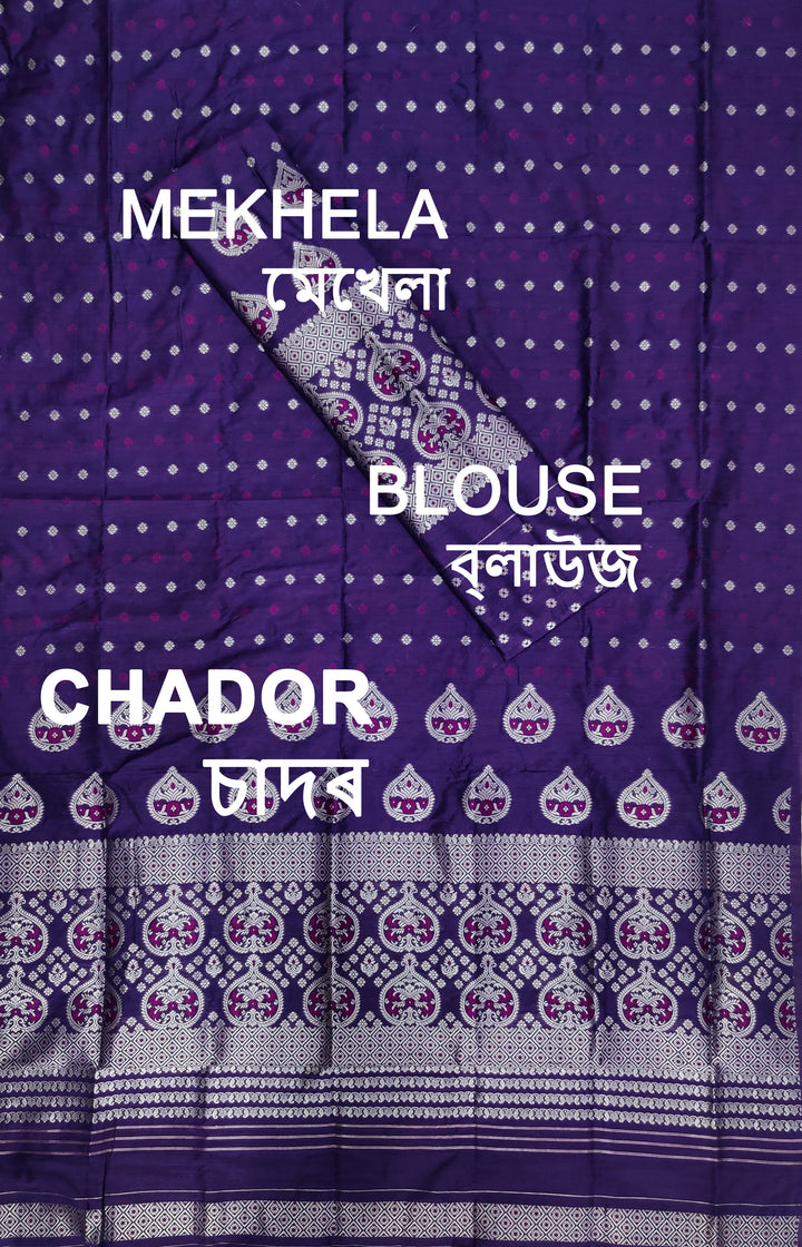 Silver Jari Super Cotton* Mekhela Sador