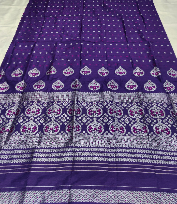 Silver Jari Super Cotton* Mekhela Sador