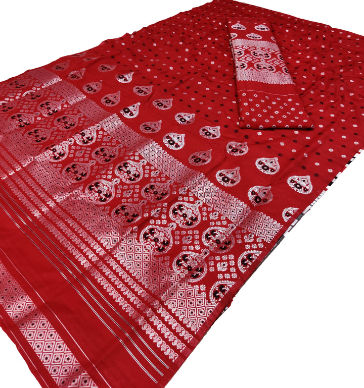 Silver Jari Super Cotton* Mekhela Sador