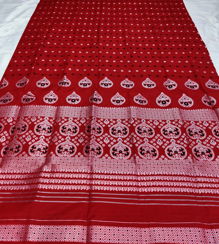 Silver Jari Super Cotton* Mekhela Sador