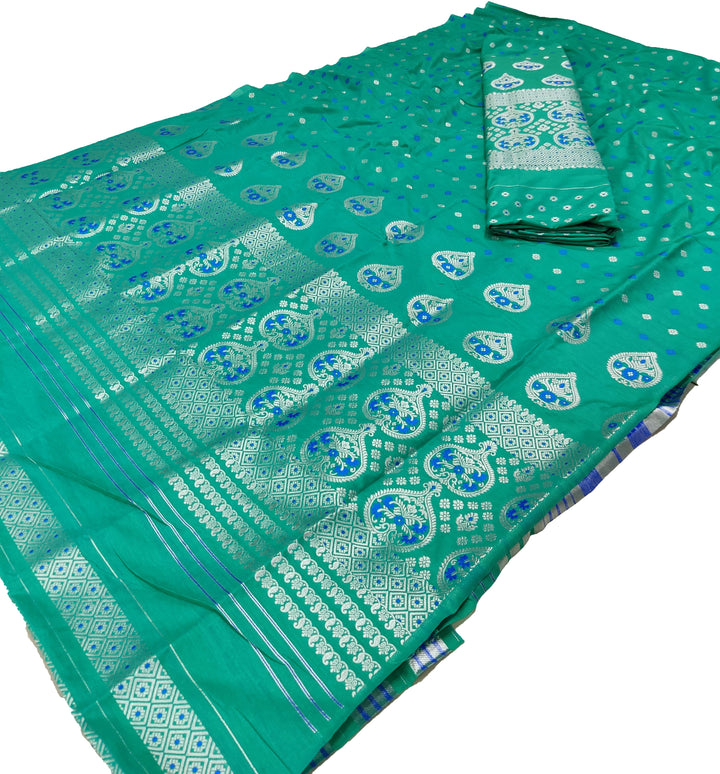 Silver Jari Super Cotton* Mekhela Sador