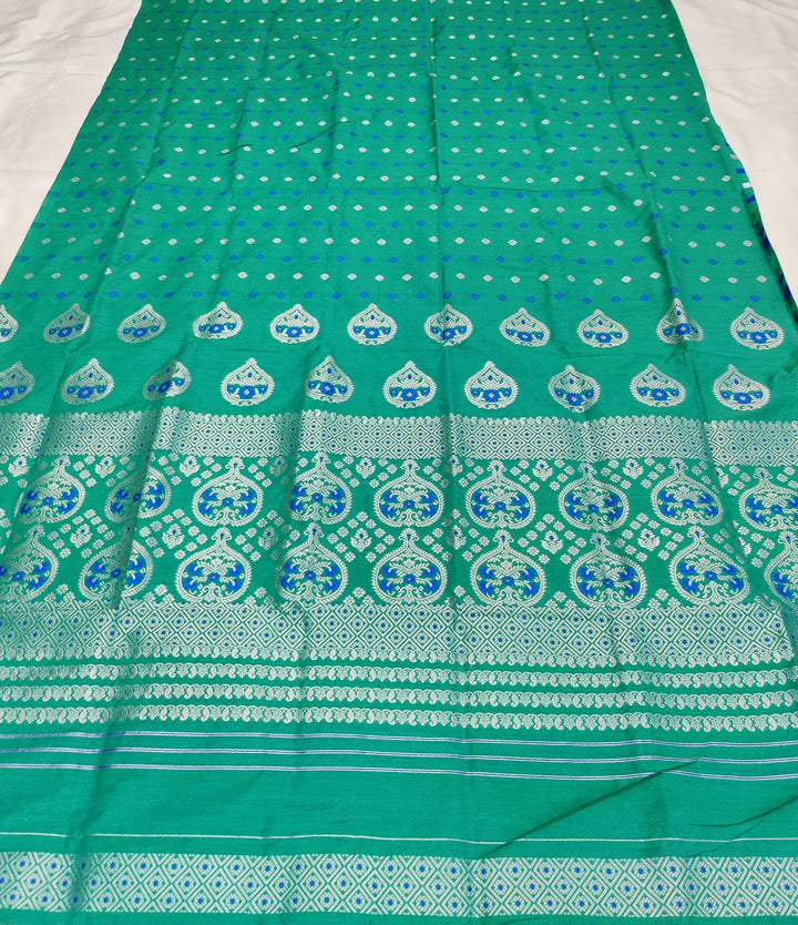 Silver Jari Super Cotton* Mekhela Sador