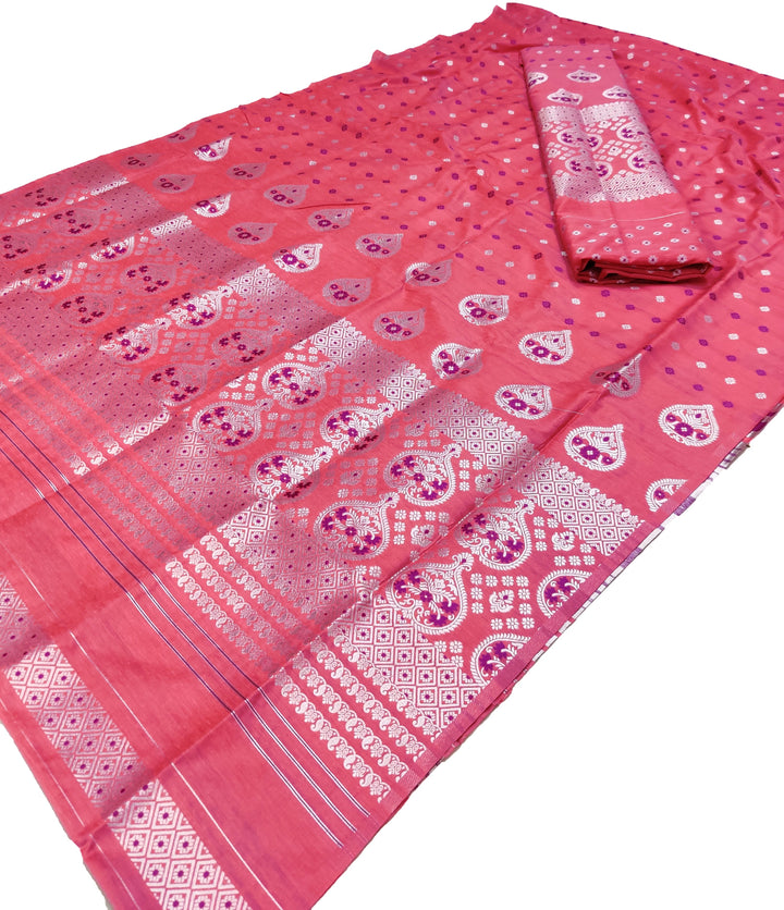 Silver Jari Super Cotton* Mekhela Sador