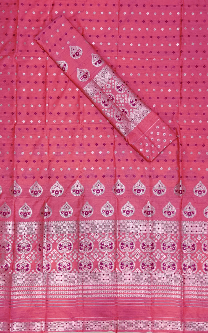 Silver Jari Super Cotton* Mekhela Sador