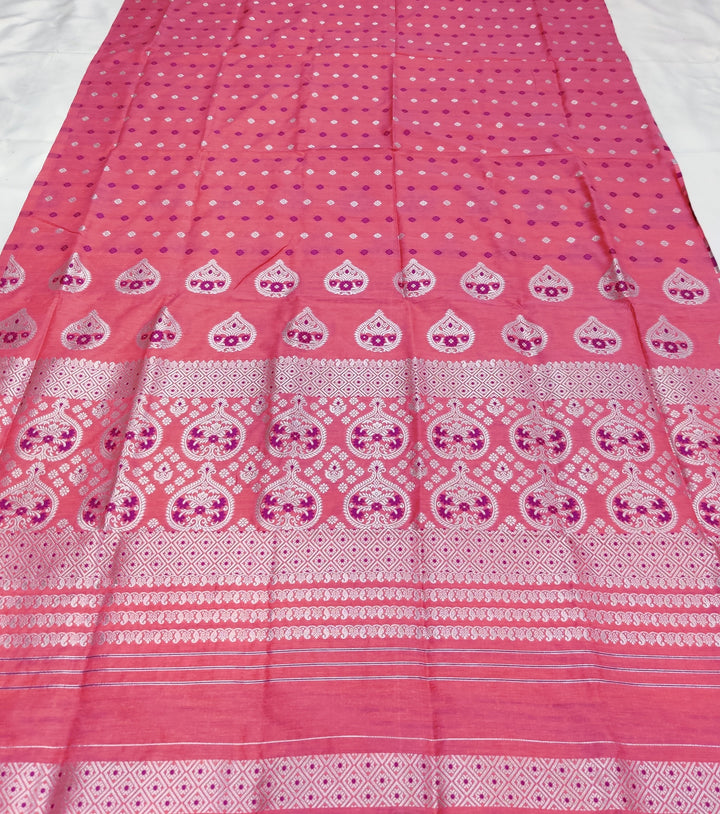 Silver Jari Super Cotton* Mekhela Sador