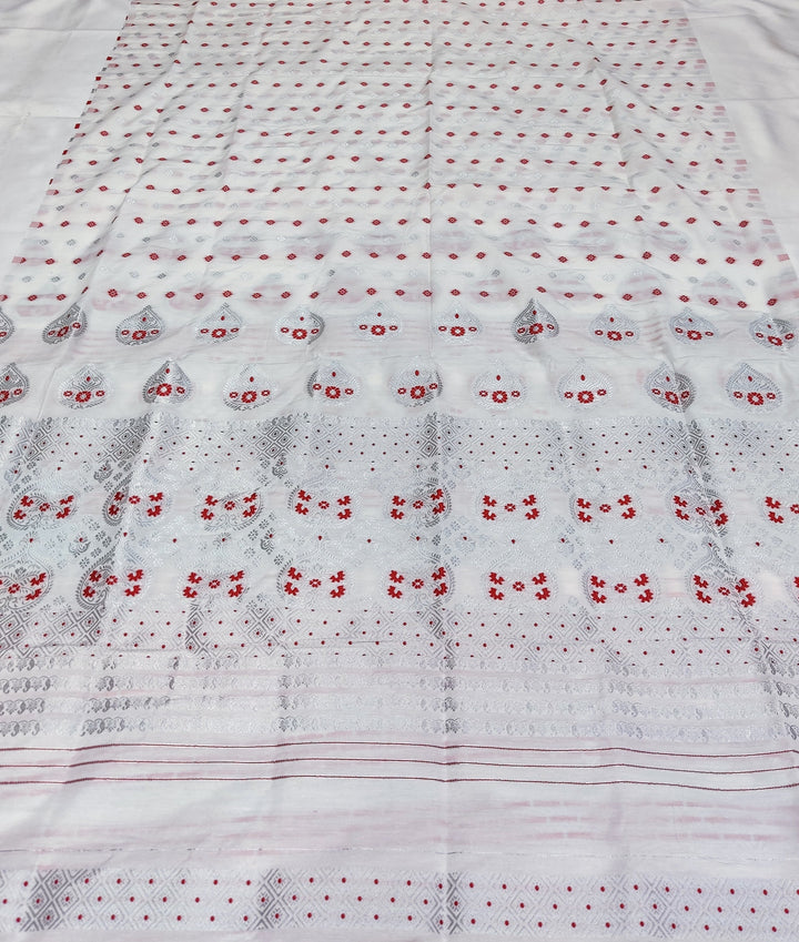 Silver Jari Super Cotton* Mekhela Sador