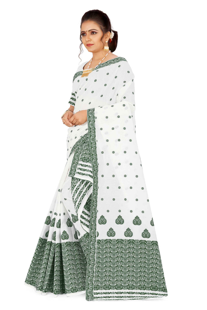 Weaving Dhaga Work AC Cotton* Mekhela Sador - King Khap & Small Buti
