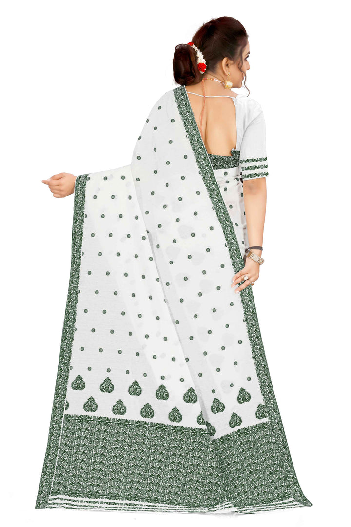 Weaving Dhaga Work AC Cotton* Mekhela Sador - King Khap & Small Buti