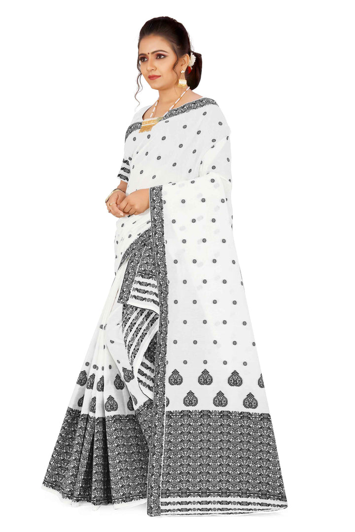 Weaving Dhaga Work AC Cotton* Mekhela Sador - King Khap & Small Buti