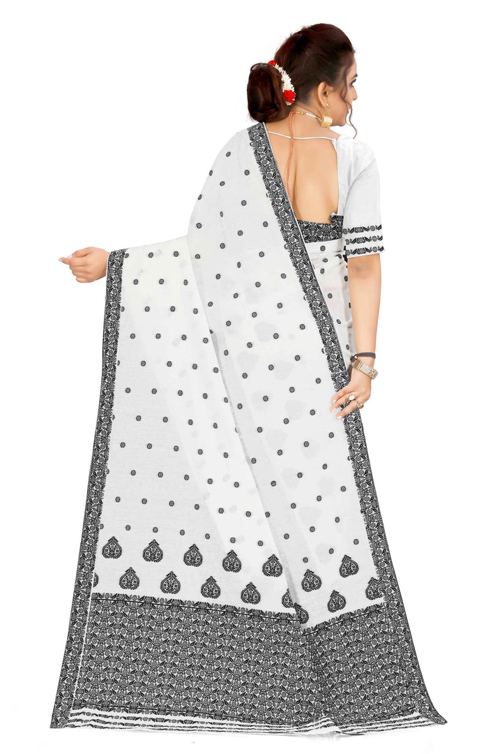 Weaving Dhaga Work AC Cotton* Mekhela Sador - King Khap & Small Buti
