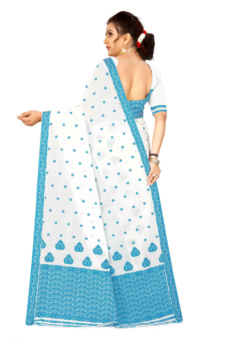 Weaving Dhaga Work AC Cotton* Mekhela Sador - King Khap & Small Buti
