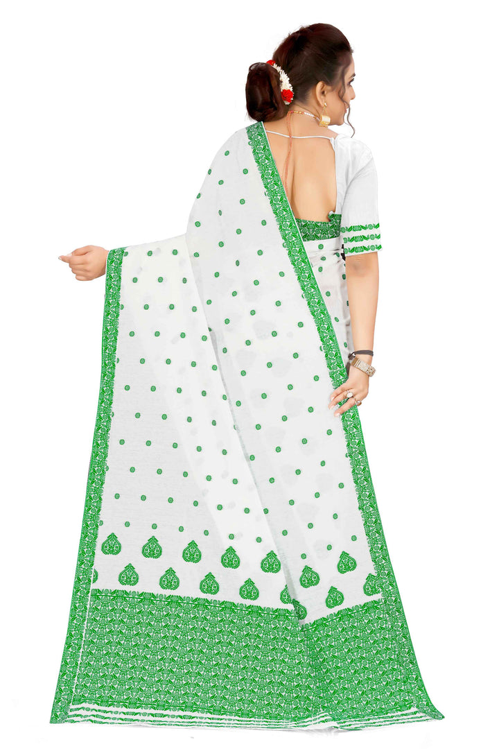 Weaving Dhaga Work AC Cotton* Mekhela Sador - King Khap & Small Buti