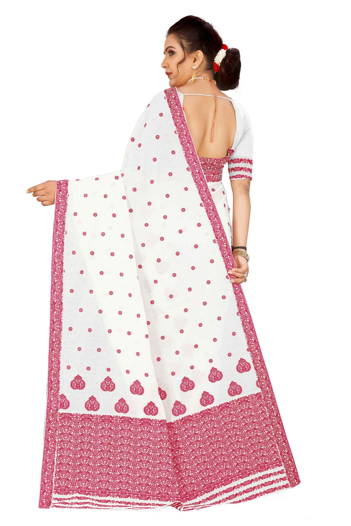 Weaving Dhaga Work AC Cotton* Mekhela Sador - King Khap & Small Buti
