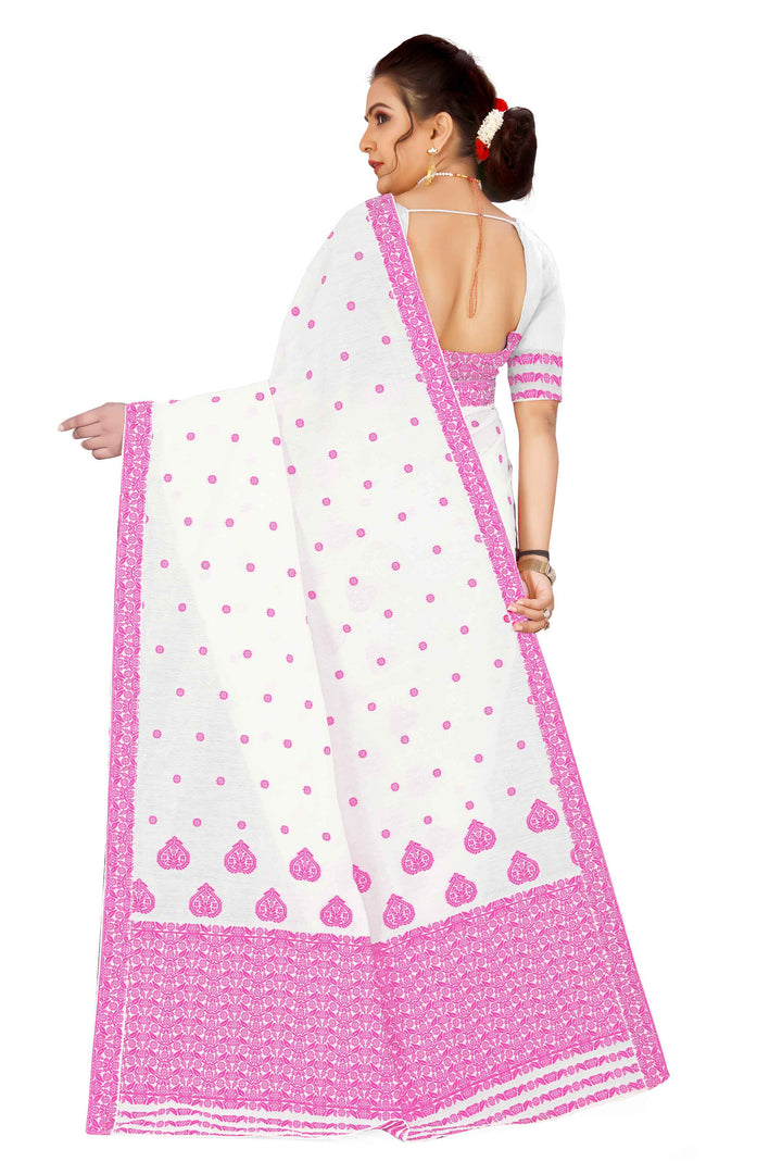 Weaving Dhaga Work AC Cotton* Mekhela Sador - King Khap & Small Buti