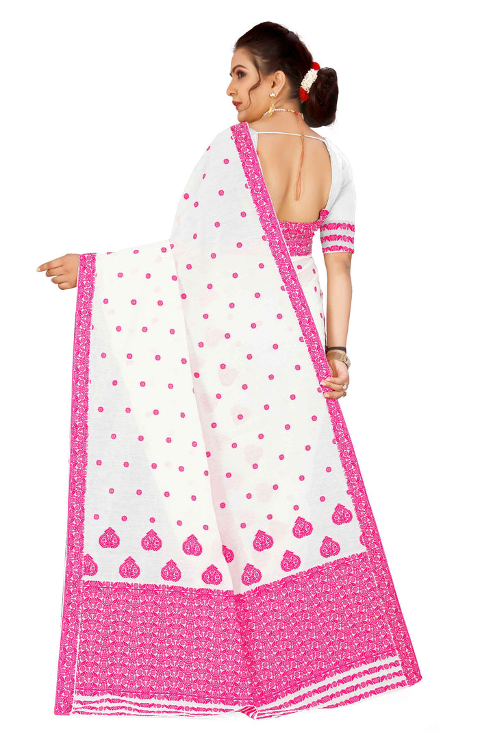 Weaving Dhaga Work AC Cotton* Mekhela Sador - King Khap & Small Buti