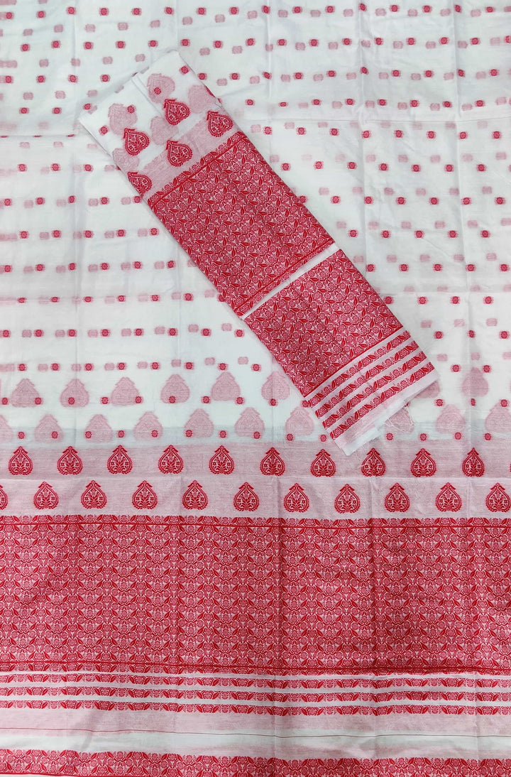 Weaving Dhaga Work AC Cotton* Mekhela Sador - King Khap & Small Buti