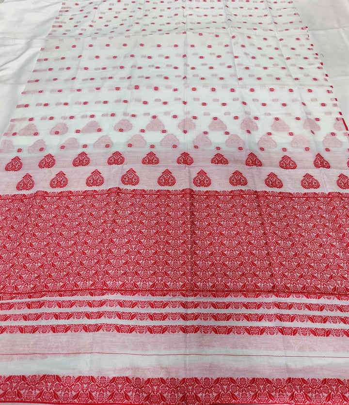 Weaving Dhaga Work AC Cotton* Mekhela Sador - King Khap & Small Buti