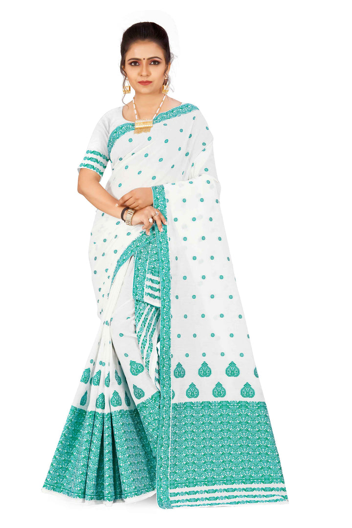 Weaving Dhaga Work AC Cotton* Mekhela Sador - King Khap & Small Buti