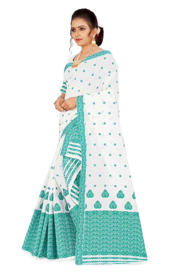 Weaving Dhaga Work AC Cotton* Mekhela Sador - King Khap & Small Buti