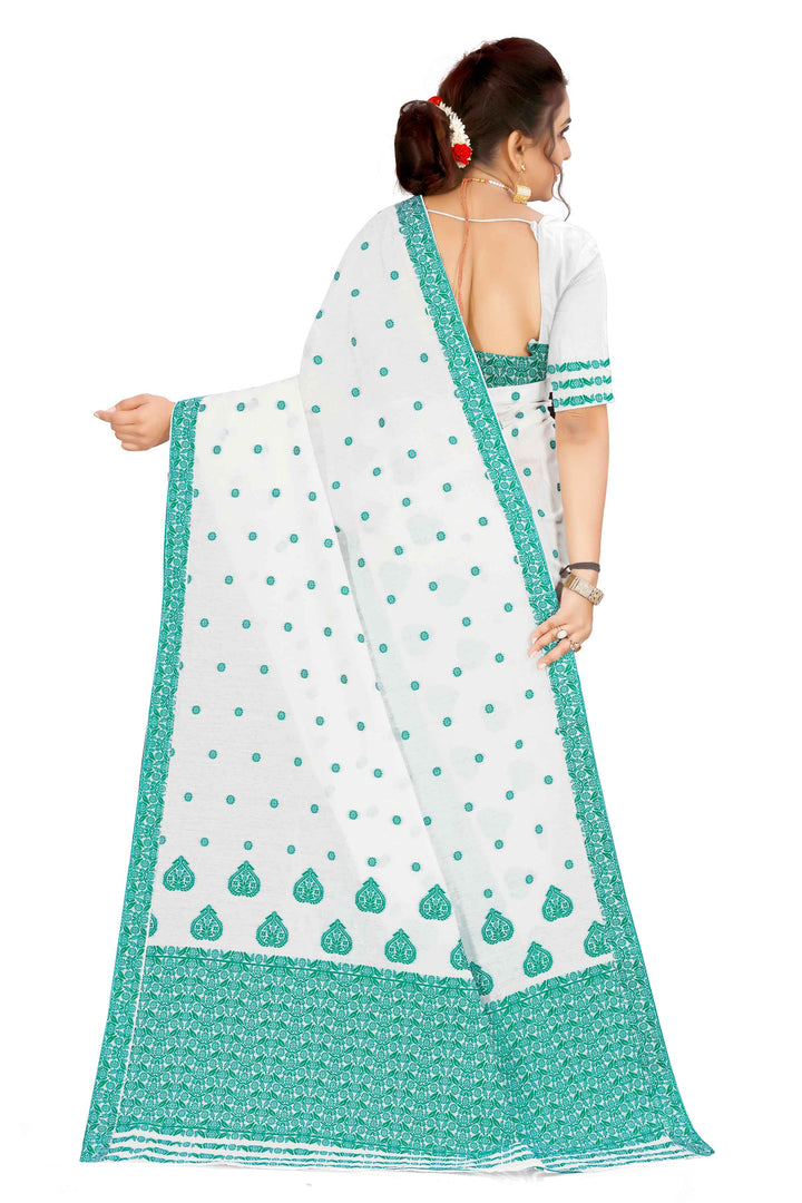 Weaving Dhaga Work AC Cotton* Mekhela Sador - King Khap & Small Buti