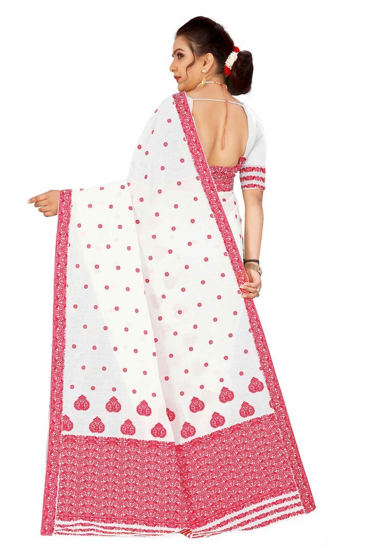 Weaving Dhaga Work AC Cotton* Mekhela Sador - King Khap & Small Buti