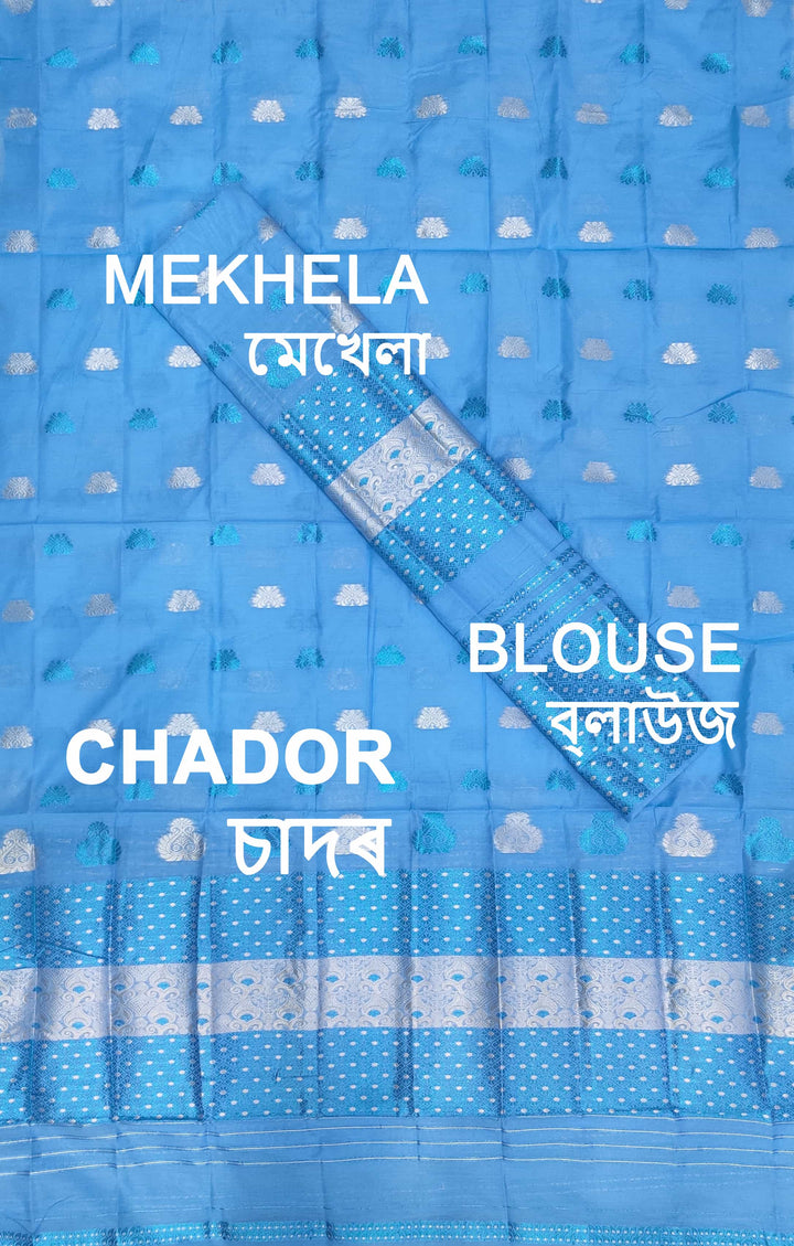 ৰং কৰা গুনা এ চি কটন মেখলা চাদৰ