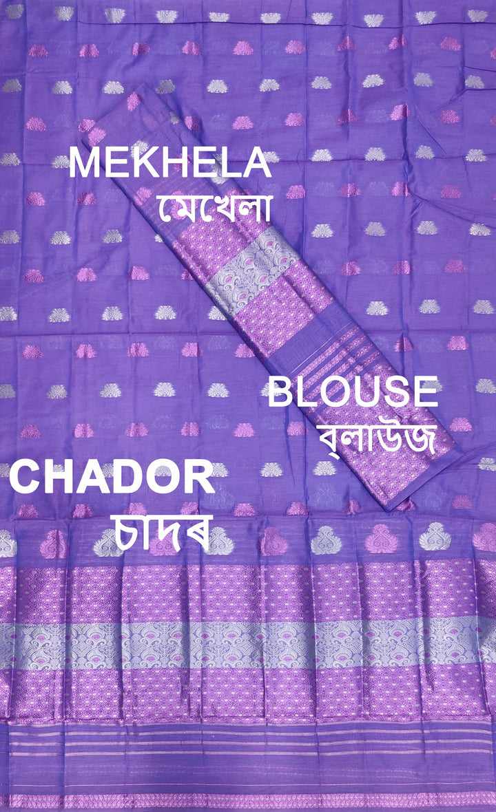 ৰং কৰা গুনা এ চি কটন মেখলা চাদৰ