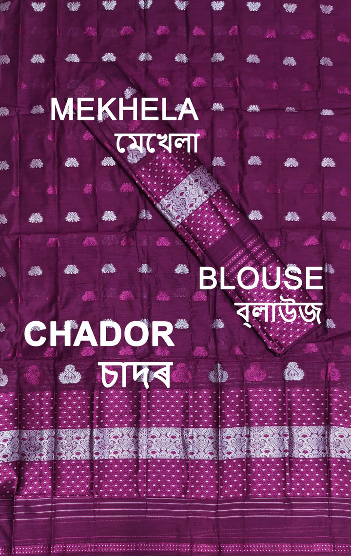 ৰং কৰা গুনা এ চি কটন মেখলা চাদৰ