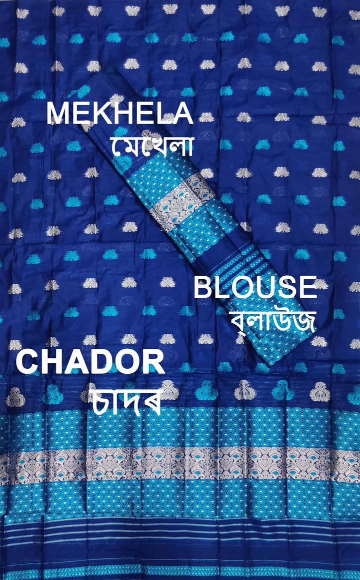 ৰং কৰা গুনা এ চি কটন মেখলা চাদৰ