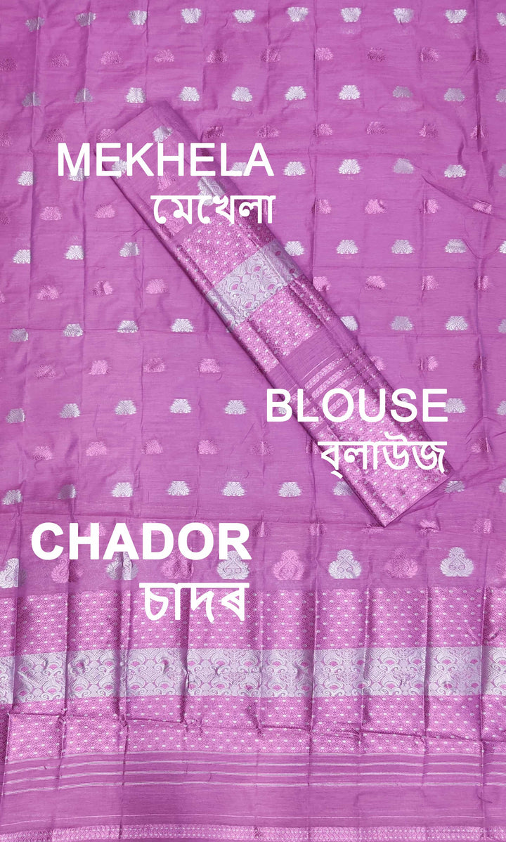ৰং কৰা গুনা এ চি কটন মেখলা চাদৰ