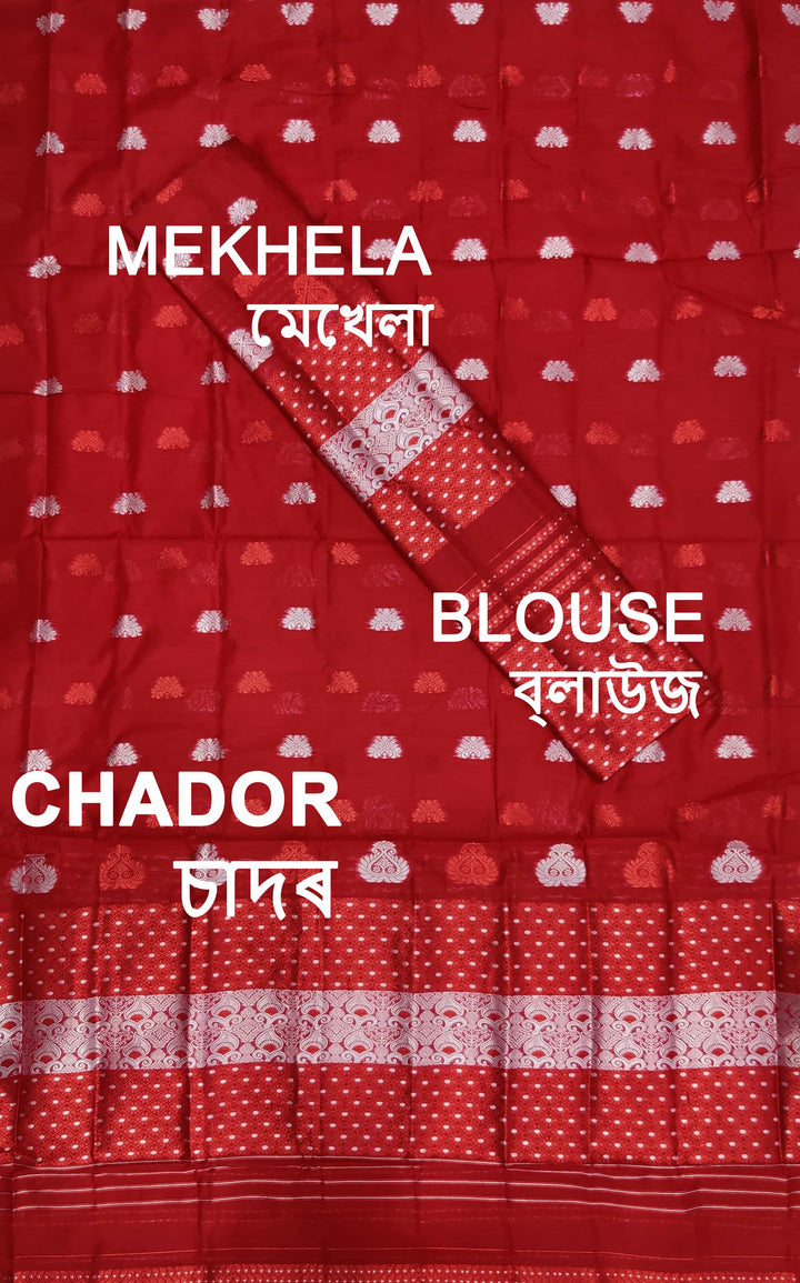 ৰং কৰা গুনা এ চি কটন মেখলা চাদৰ