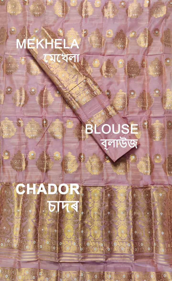 Copper Jari AC Cotton* Mekhela Chador