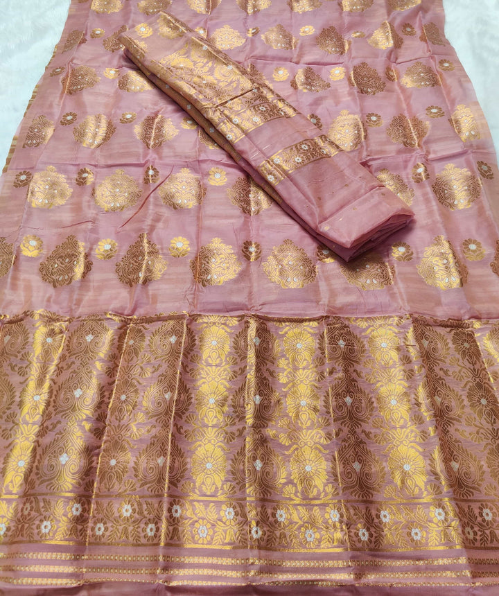 Copper Jari AC Cotton* Mekhela Chador