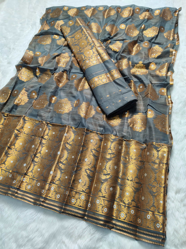 Copper Jari AC Cotton* Mekhela Chador