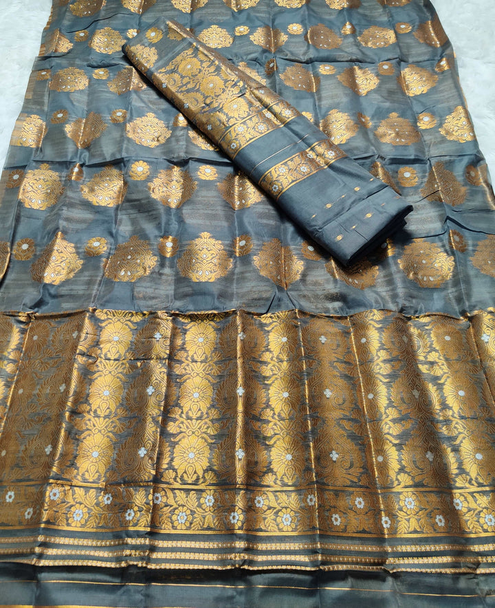 Copper Jari AC Cotton* Mekhela Chador