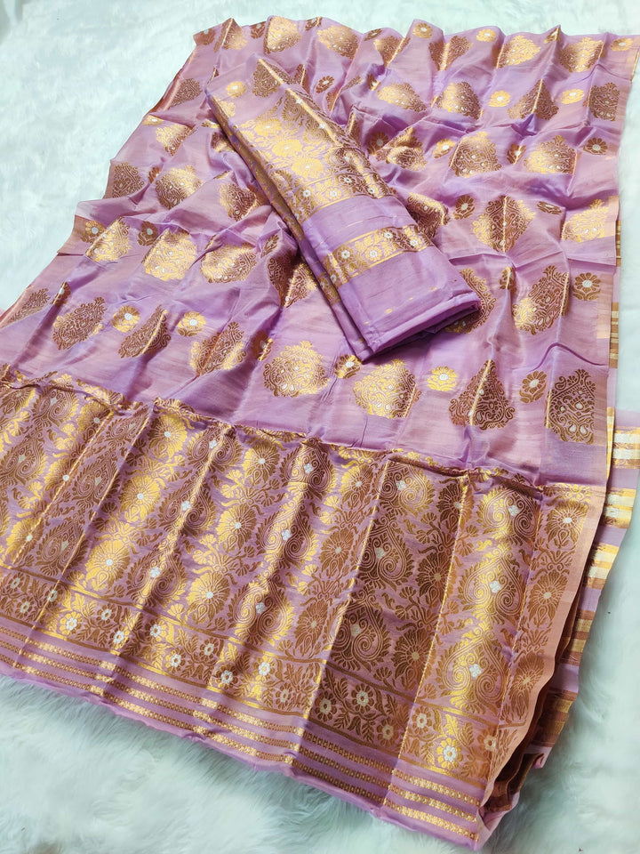 Copper Jari AC Cotton* Mekhela Chador